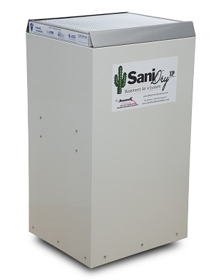 Front view of SaniDry XP model dehumidifier